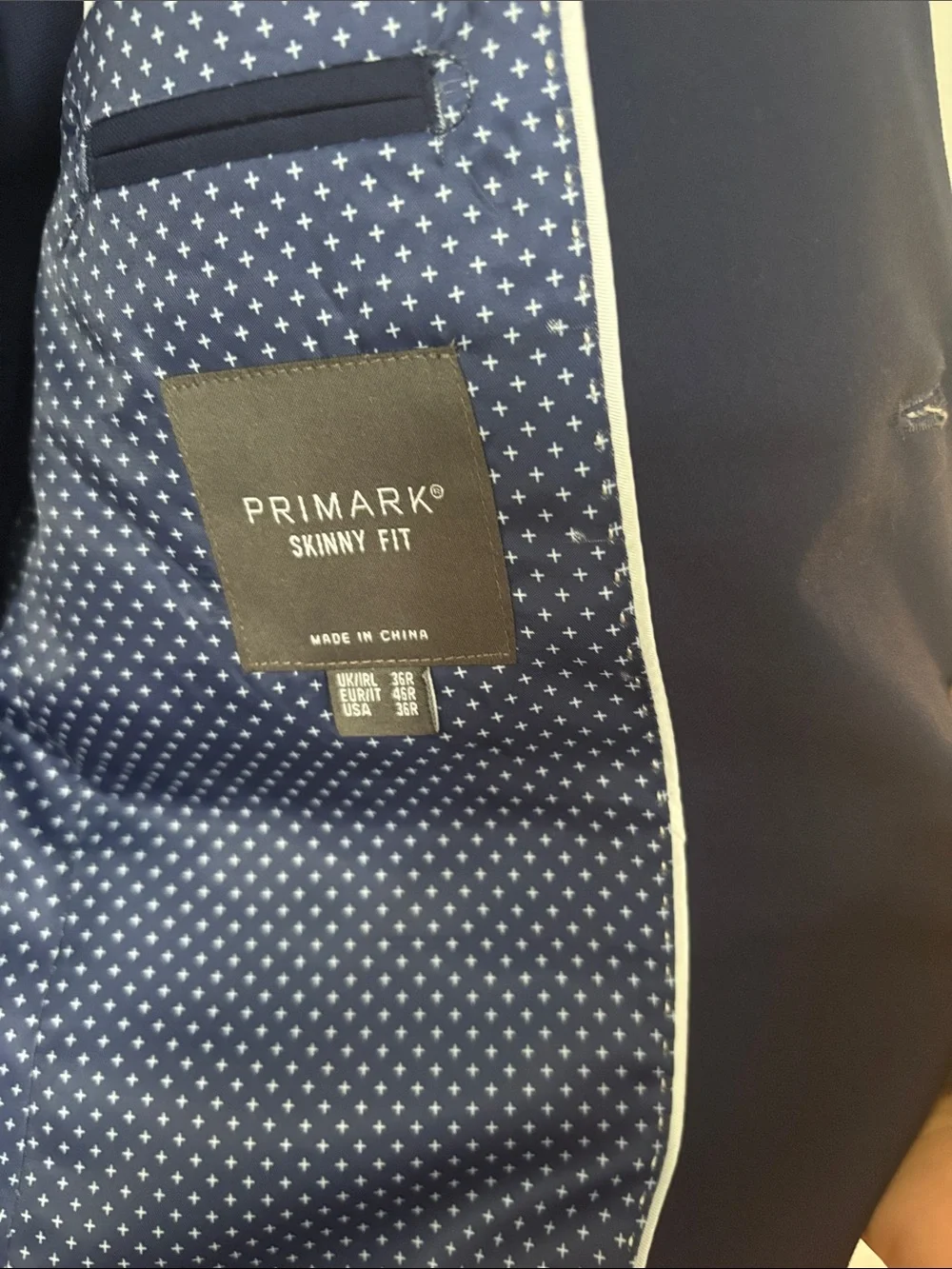 Primark Blue Men's Single-Breasted Blazer 36R